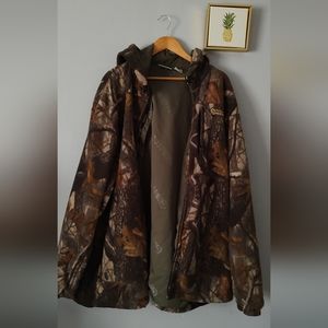 Camo Jacket Field stream  Size XXL Hunting Good Condition Pockets Zipper  Hoodie